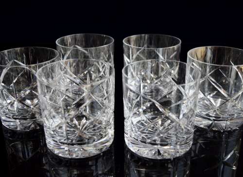 6 Tudor Crystal 9 oz large Tumblers