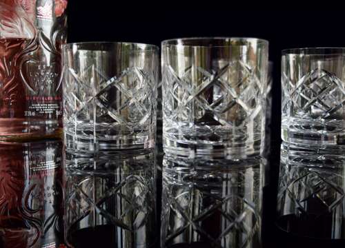 6 Tudor Crystal 9 oz large Tumblers