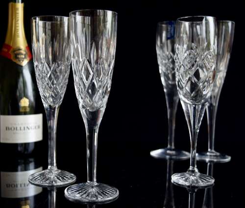 5 Tall Champagne Flutes mainly Edinburgh