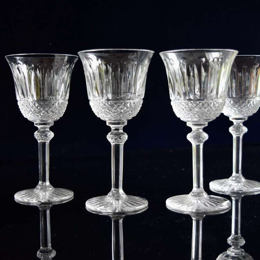 4 St Louis Crystal Tommy Claret Glasses
