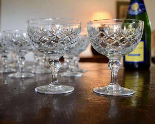 12 Champagne Glasses from Stourbridge c1930