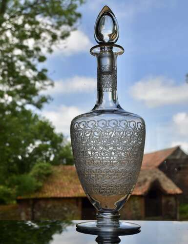 Baccarat Crystal Rohan footed Amphora Decanter