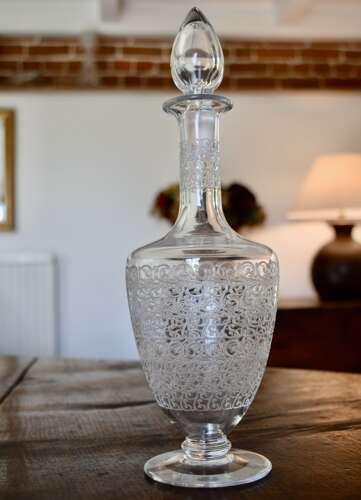 Baccarat Crystal Rohan footed Amphora Decanter