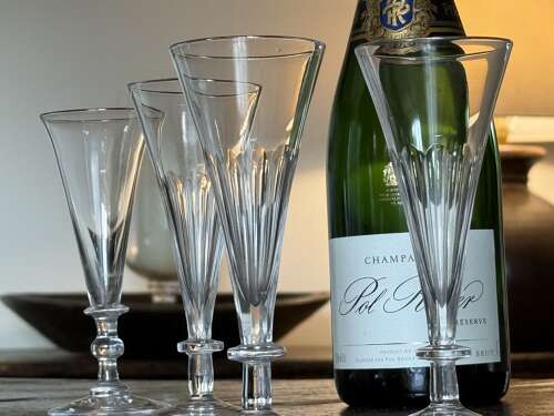 6 Victorian Champagne Flutes