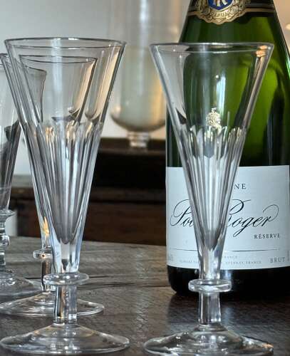 6 Victorian Champagne Flutes
