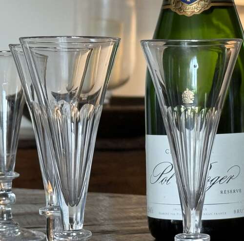 6 Victorian Champagne Flutes