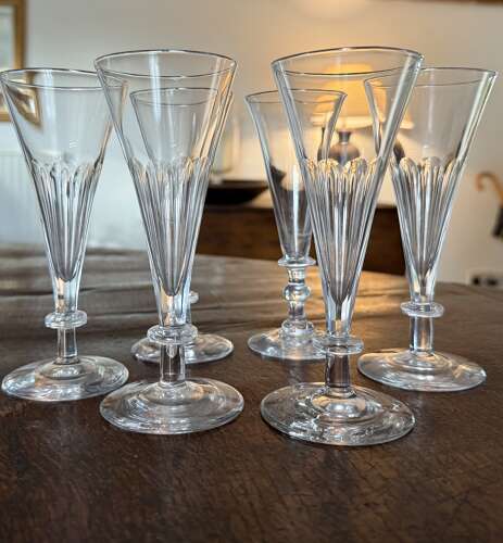 6 Victorian Champagne Flutes