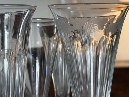8 Victorian Champagne Glasses 1880-1900