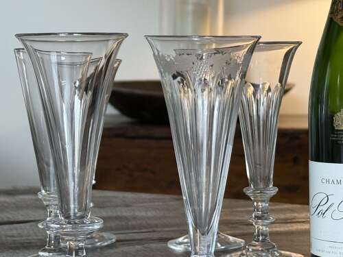 8 Victorian Champagne Glasses 1880-1900
