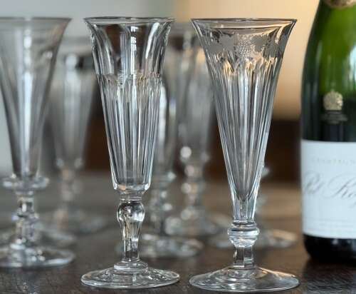 8 Victorian Champagne Glasses 1880-1900