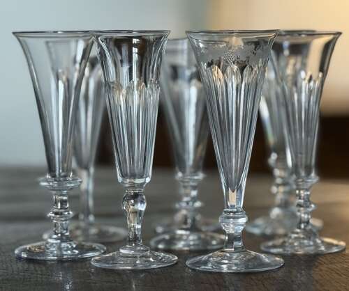 8 Victorian Champagne Glasses 1880-1900