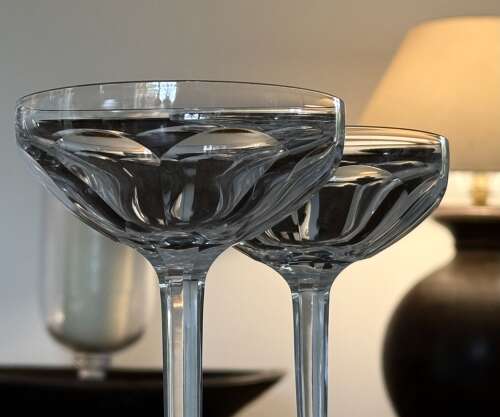 4 outstanding Champagne Coupes by Val Saint Lambert