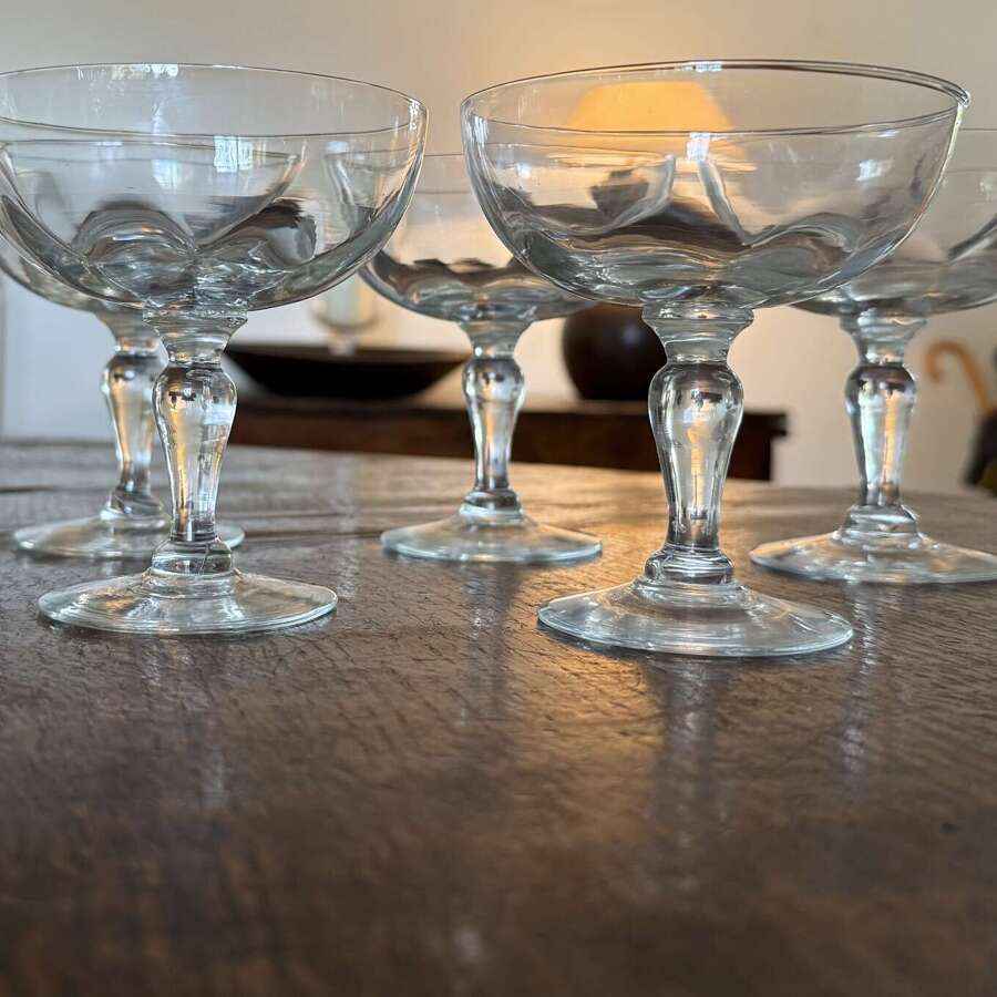 5 Thomas Webb large Champagne Coupes