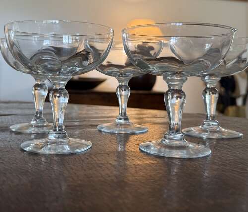 5 Thomas Webb large Champagne Coupes