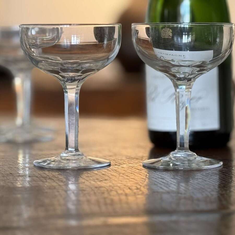 6 Val Saint Lambert Champagne Coupes