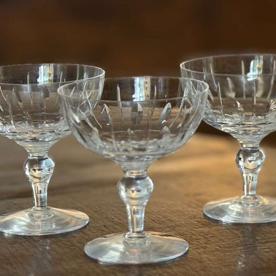 3 Stuart Crystal Champagne Coupes by John Luxton