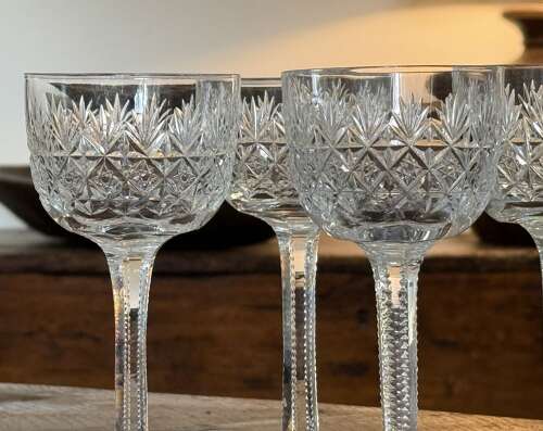 4 Thomas Webb Wellington Hock Glasses