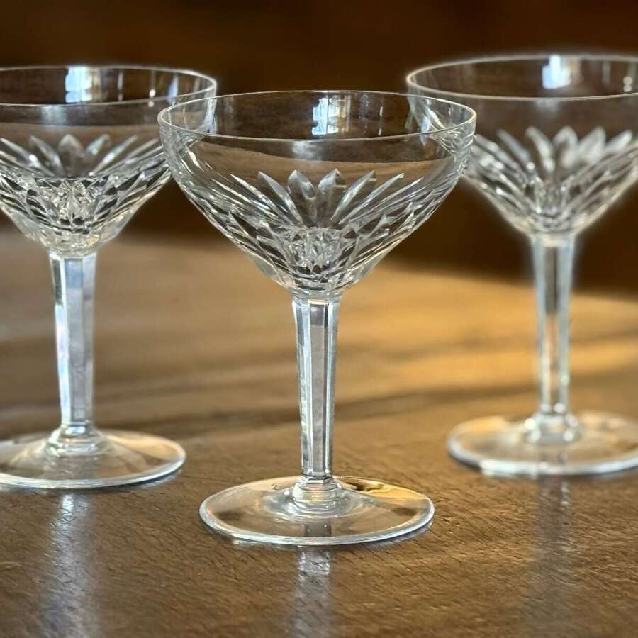 3 Val Saint Lambert Champagne Coupes