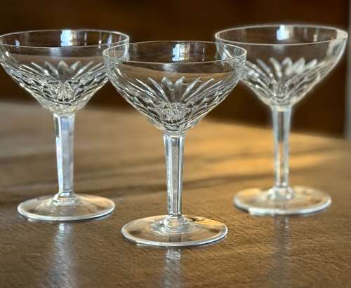 3 Val Saint Lambert Champagne Coupes