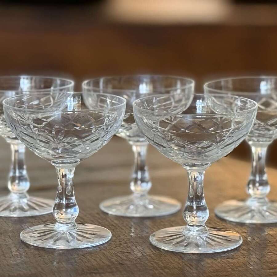 5 Royal Brierley Champagne Coupes