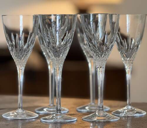 6 Stuart Crystal Madison Wine Glasses 8 1/4