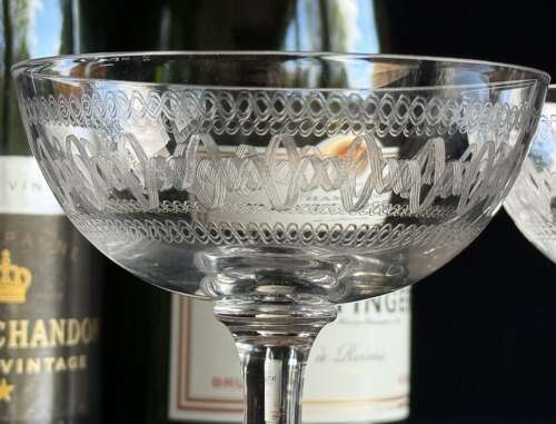 Baccarat etched champagne pair Belle Epoque