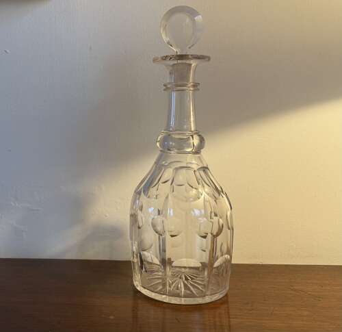 Georgian Revival Decanter Trifoil cut c1890