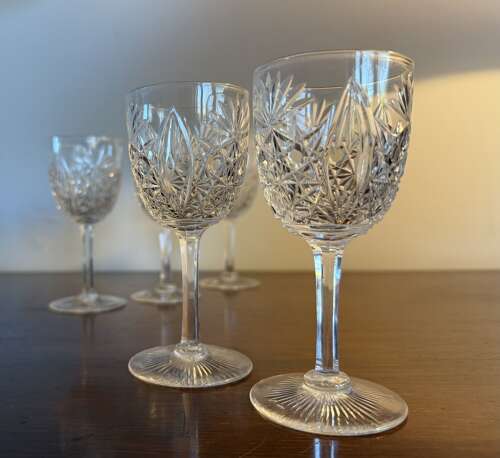 5 Thomas Webb Sherry Glasses 1925 exceptional