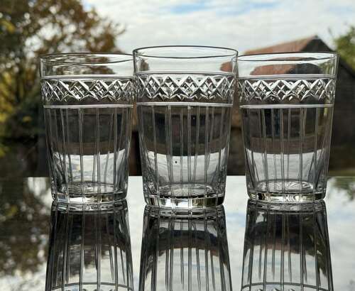 3 Stuart Crystal Lemonade Glasses c1920s