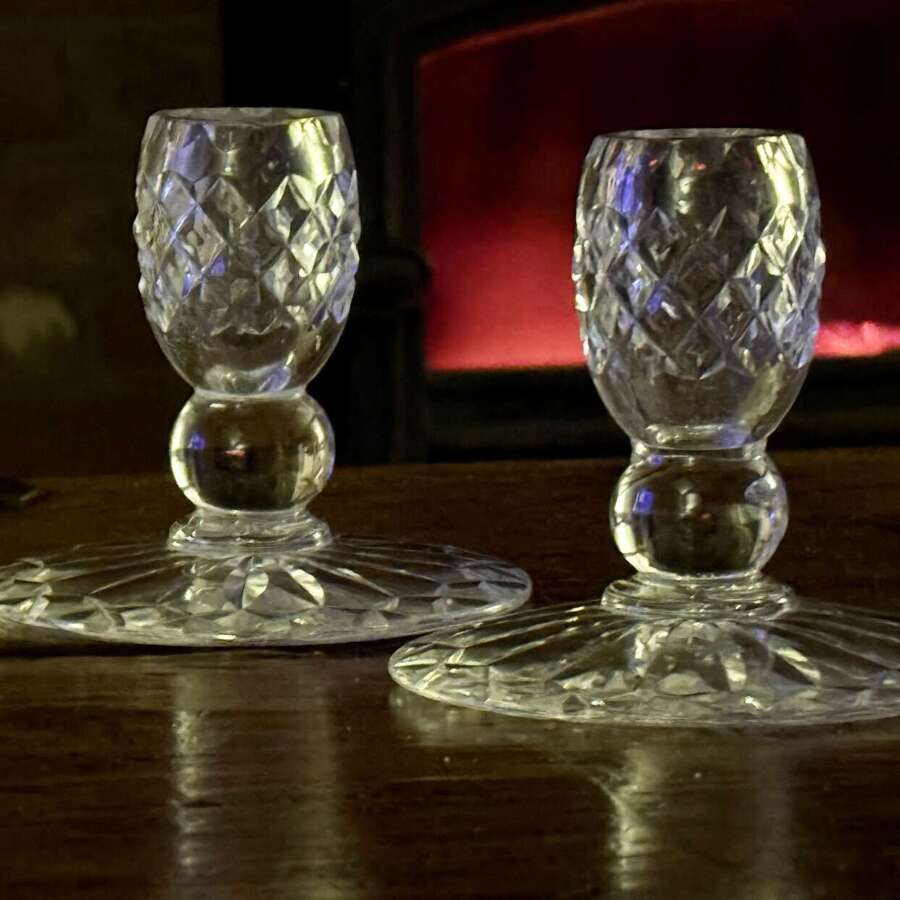 Pair of Webb Corbett low Candlesticks