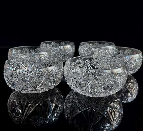 6 Baccarat Petit Four Bowls c1930