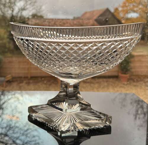 Webb Corbett Georgian Revival Boat Vase c1925