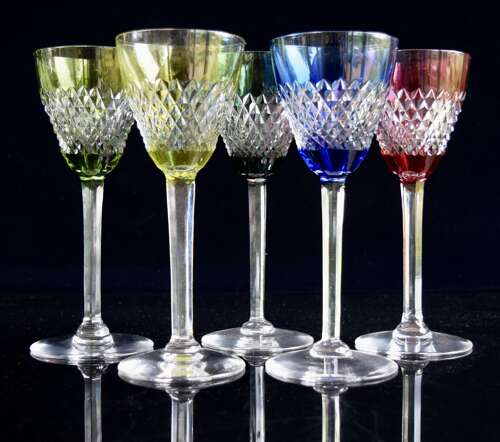 5 Val Saint Lambert Glasses from a Private Collection