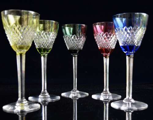 5 Val Saint Lambert Glasses from a Private Collection