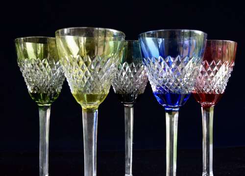 5 Val Saint Lambert Glasses from a Private Collection