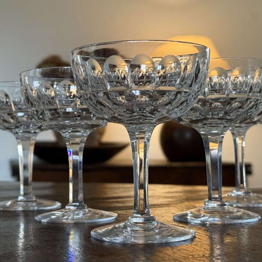 5 Champagne Coupes oustandingf c1920s