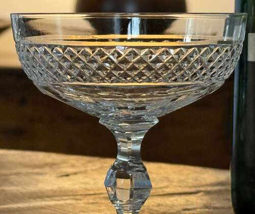 6 Champagne Glasses prob St Louis c1925