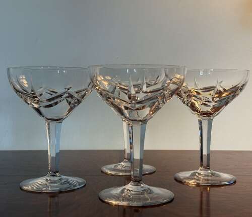 4 large Champagne Glasses from Royal Brierley c1950s