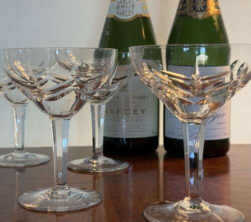 4 large Champagne Glasses from Royal Brierley c1950s