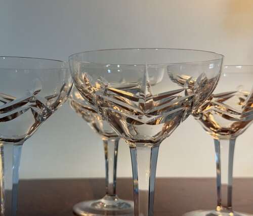 4 large Champagne Glasses from Royal Brierley c1950s
