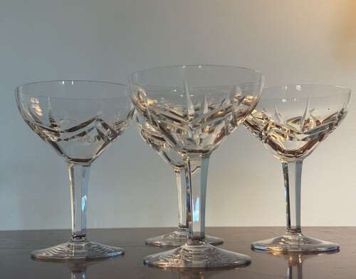 4 large Champagne Glasses from Royal Brierley c1950s