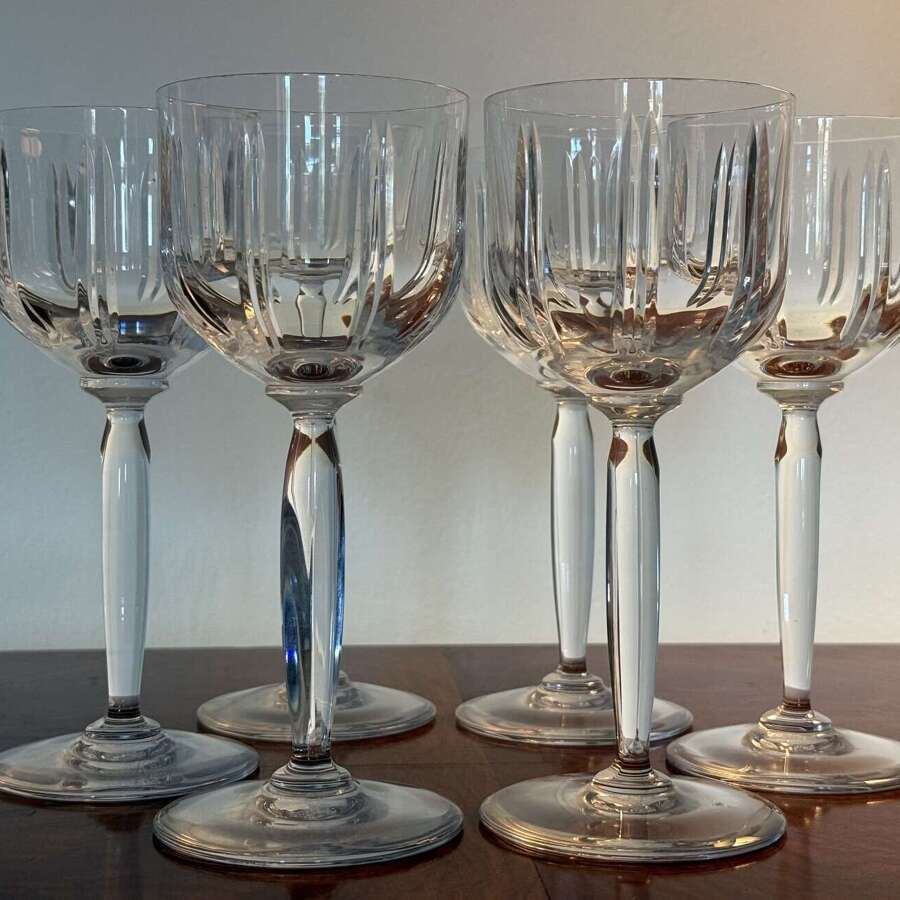 6 St Louis Crystal Albi Wine Glasses 1990
