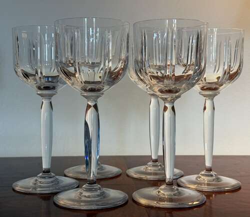 6 St Louis Crystal Albi Wine Glasses 1990