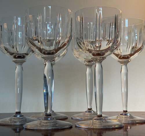 6 St Louis Crystal Albi Wine Glasses 1990