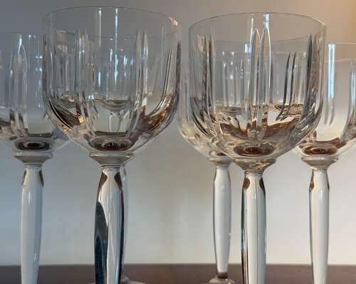 6 St Louis Crystal Albi Wine Glasses 1990