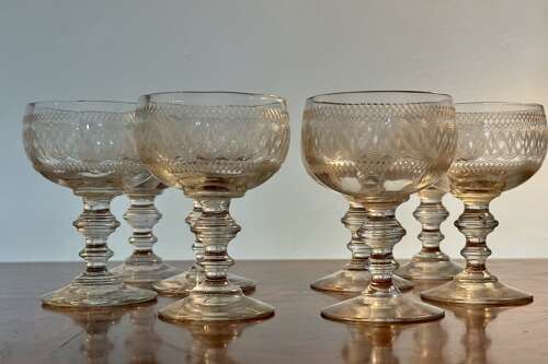 8 Baccarat Port Glasses Belle Epoque