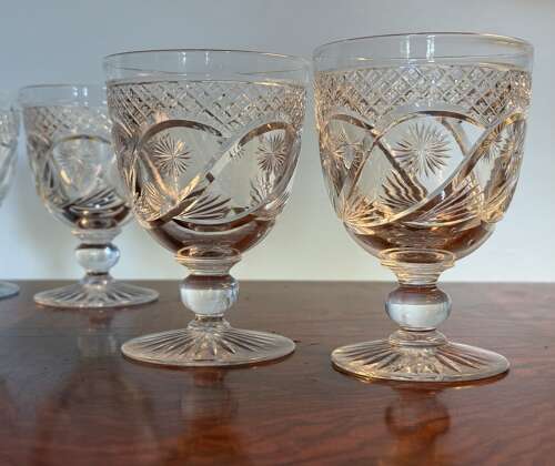 5 Large Wine Glasses from Stevens & Williams c1920