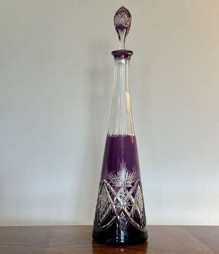Val Saint Lambert Amethyst Spire Decanter c1950