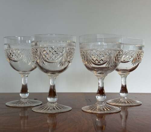4 Edinburgh & Leith Wine Glasses c1930