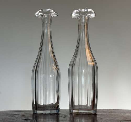 2 Art Nouveau French Carafes c1900-1914